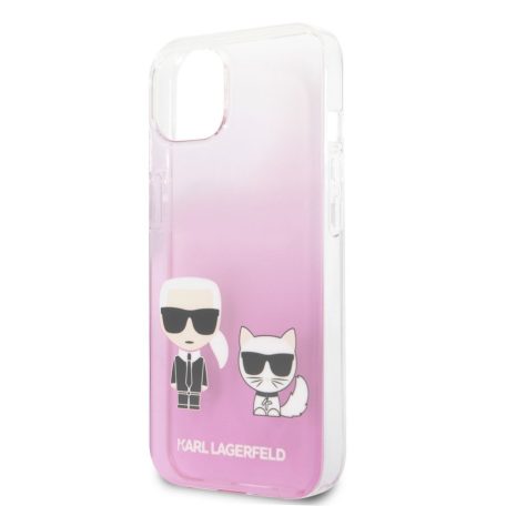 Karl Lagerfeld and Choupette Apple iPhone 13 Mini (5.4) PC/TPU Ikonik hátlapvédő tok pink (KLHCP13SCKTRP)