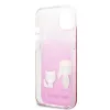 Karl Lagerfeld and Choupette Apple iPhone 13 Mini (5.4) PC/TPU Ikonik hátlapvédő tok pink (KLHCP13SCKTRP)