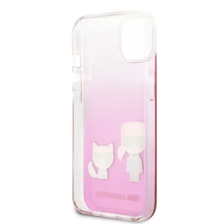 Karl Lagerfeld and Choupette Apple iPhone 13 Mini (5.4) PC/TPU Ikonik hátlapvédő tok pink (KLHCP13SCKTRP)