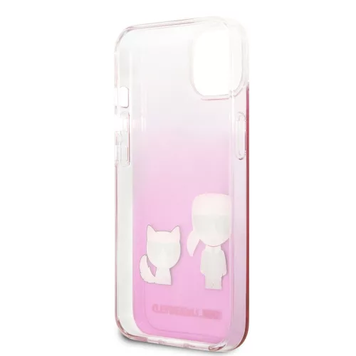 Karl Lagerfeld and Choupette Apple iPhone 13 Mini (5.4) PC/TPU Ikonik hátlapvédő tok pink (KLHCP13SCKTRP)