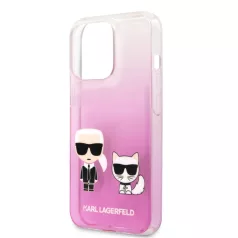   Karl Lagerfeld and Choupette Apple iPhone 13 Pro (6.1) PC/TPU Ikonik hátlapvédő tok pink (KLHCP13LCKTRP)