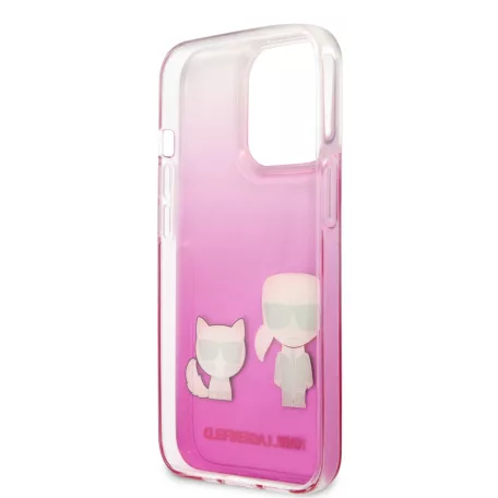 Karl Lagerfeld and Choupette Apple iPhone 13 Pro (6.1) PC/TPU Ikonik hátlapvédő tok pink (KLHCP13LCKTRP)