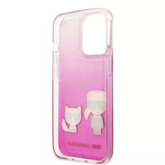   Karl Lagerfeld and Choupette Apple iPhone 13 Pro Max (6.7) PC/TPU Ikonik hátlapvédő tok pink (KLHCP13XCKTRP)