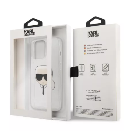 Karl Lagerfeld Apple iPhone 13 Pro (6.1) TPU Full Glitter hátlapvédő tok ezüst (KLHCP13LKHTUGLS)