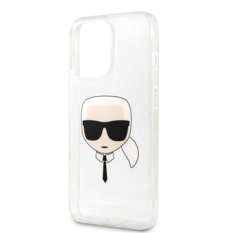 Karl Lagerfeld Apple iPhone 13 Pro Max (6.7) TPU Full Glitter hátlapvédő tok ezüst (KLHCP13XKHTUGLS)