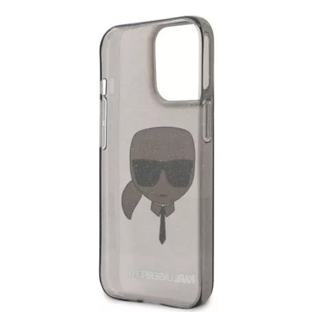 Karl Lagerfeld Apple iPhone 13 Pro (6.1) TPU Full Glitter hátlapvédő tok fekete (KLHCP13LKHTUGLB)