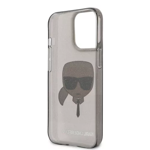 Karl Lagerfeld Apple iPhone 13 Pro (6.1) TPU Full Glitter hátlapvédő tok fekete (KLHCP13LKHTUGLB)