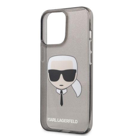 Karl Lagerfeld Apple iPhone 13 Pro Max (6.7) TPU Full Glitter hátlapvédő tok fekete (KLHCP13XKHTUGLB)