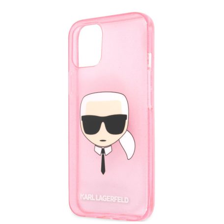 Karl Lagerfeld Apple iPhone 13 Mini (5.4) TPU Full Glitter hátlapvédő tok pink (KLHCP13SKHTUGLP)