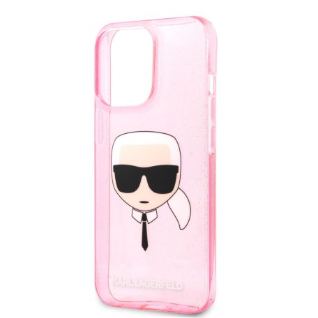 Karl Lagerfeld Apple iPhone 13 Pro (6.1) TPU Full Glitter hátlapvédő tok pink (KLHCP13LKHTUGLP)