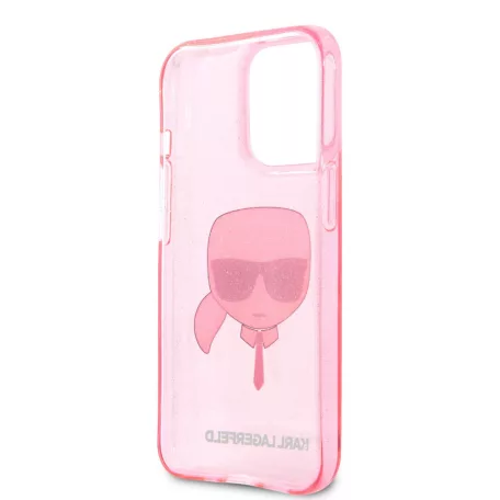 Karl Lagerfeld Apple iPhone 13 Pro (6.1) TPU Full Glitter hátlapvédő tok pink (KLHCP13LKHTUGLP)