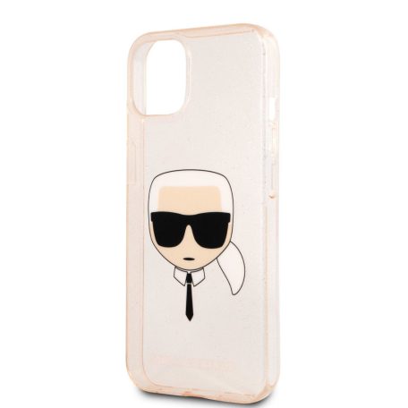 Karl Lagerfeld Apple iPhone 13 (6.1) TPU Full Glitter hátlapvédő tok arany (KLHCP13MKHTUGLGO)