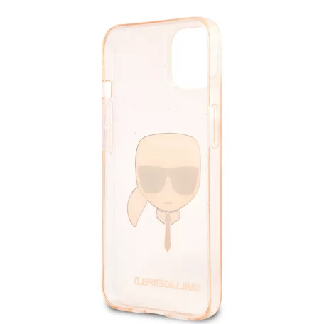 Karl Lagerfeld Apple iPhone 13 (6.1) TPU Full Glitter hátlapvédő tok arany (KLHCP13MKHTUGLGO)