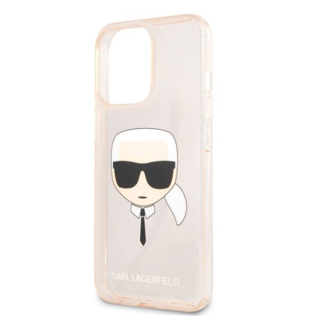 Karl Lagerfeld Apple iPhone 13 Pro (6.1) TPU Full Glitter hátlapvédő tok arany (KLHCP13LKHTUGLGO)