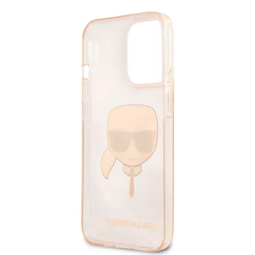 Karl Lagerfeld Apple iPhone 13 Pro (6.1) TPU Full Glitter hátlapvédő tok arany (KLHCP13LKHTUGLGO)