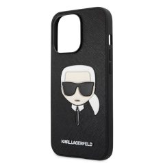   Karl Lagerfeld Apple iPhone 13 Pro (6.1) PU Saffiano hátlapvédő tok fekete (KLHCP13LSAKHBK)