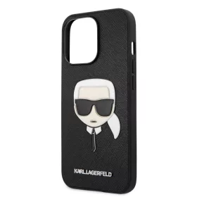   Karl Lagerfeld Apple iPhone 13 Pro (6.1) PU Saffiano hátlapvédő tok fekete (KLHCP13LSAKHBK)