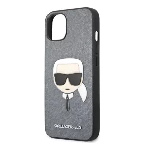   Karl Lagerfeld Apple iPhone 13 Mini (5.4) PU Saffiano hátlapvédő tok ezüst (KLHCP13SSAKHSL)