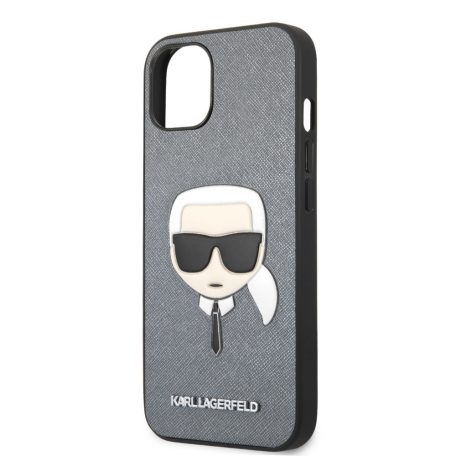 Karl Lagerfeld Apple iPhone 13 (6.1) PU Saffiano hátlapvédő tok ezüst (KLHCP13MSAKHSL)