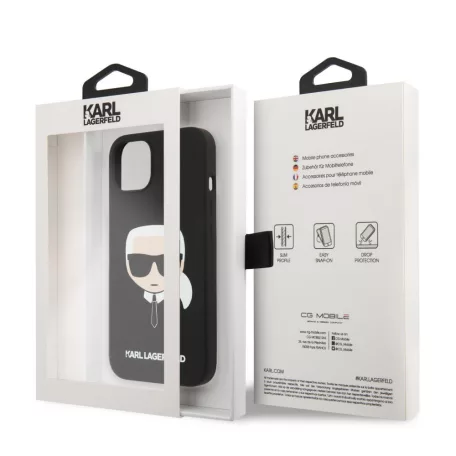 Karl Lagerfeld Apple iPhone 13 (6.1) hátlapvédő tok fekete (KLHCP13MSLKHBK)