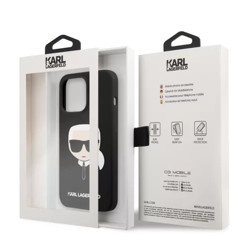 Karl Lagerfeld Apple iPhone 13 Pro (6.1) PU Saffiano hátlapvédő tok fekete (KLHCP13LSLKHBK)