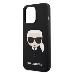   Karl Lagerfeld Apple iPhone 13 Pro Max (6.7) Liquid Silicone hátlapvédő tok fekete (KLHCP13XSLKHBK)