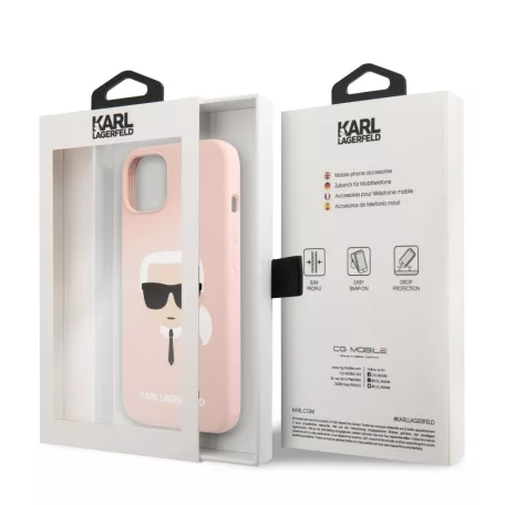 Karl Lagerfeld Apple iPhone 13 (6.1) hátlapvédő tok Light Pink (KLHCP13MSLKHLP)