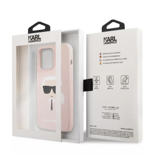 Karl Lagerfeld Apple iPhone 13 Pro (6.1) hátlapvédő tok light pink (KLHCP13LSLKHP)