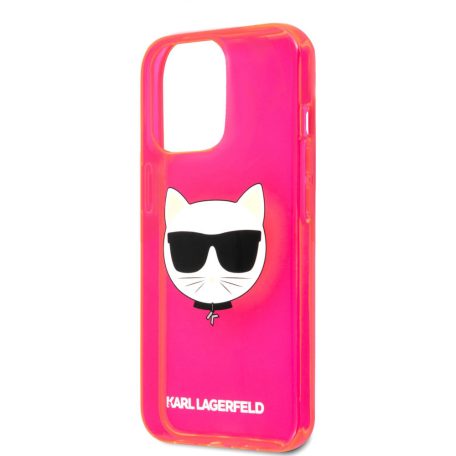 Karl Lagerfeld TPU Choupette Apple iPhone 13 Pro (6.1) hátlapvédő tok Fluo Pink (KLHCP13LCHTRP)