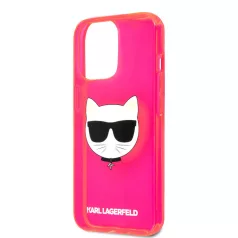   Karl Lagerfeld TPU Choupette Apple iPhone 13 Pro Max (6.7) hátlapvédő tok Fluo Pink (KLHCP13XCHTRP)