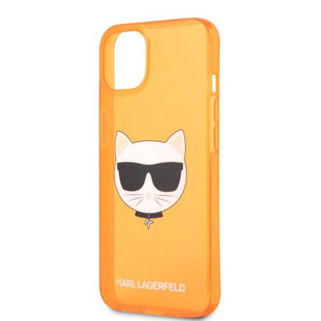 Karl Lagerfeld TPU Choupette Apple iPhone 13 (6.1) hátlapvédő tok Fluo Orange (KLHCP13MCHTRO)