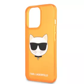   Karl Lagerfeld TPU Choupette Apple iPhone 13 Pro Max (6.7) hátlapvédő tok Fluo Orange (KLHCP13XCHTRO)