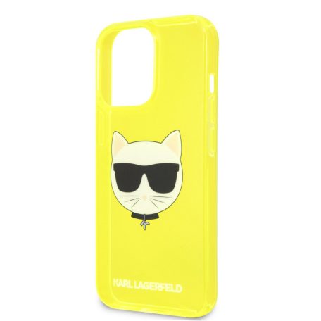 Karl Lagerfeld TPU Choupette Apple iPhone 13 Pro (6.1) hátlapvédő tok Fluo Yellow (KLHCP13LCHTRY)