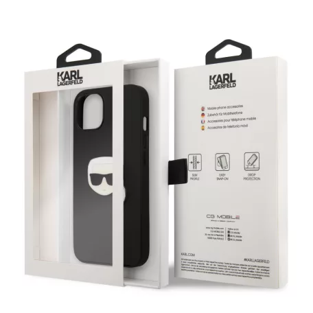 Karl Lagerfeld Apple iPhone 13 Mini (5.4) PU Leather hátlapvédő tok fekete (KLHCP13SPKMK)
