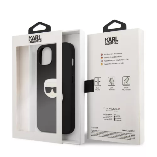 Karl Lagerfeld Apple iPhone 13 Mini (5.4) PU Leather hátlapvédő tok fekete (KLHCP13SPKMK)