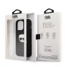 Karl Lagerfeld Apple iPhone 13 Pro (6.1) PU Leather hátlapvédő tok fekete (KLHCP13LPKMK)