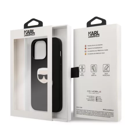 Karl Lagerfeld Apple iPhone 13 Pro (6.1) PU Leather hátlapvédő tok fekete (KLHCP13LPKMK)