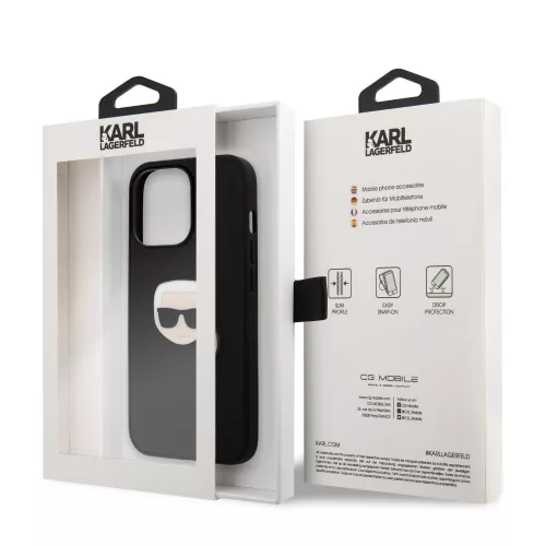 Karl Lagerfeld Apple iPhone 13 Pro Max (6.7) PU Leather hátlapvédő tok fekete (KLHCP13XPKMK)