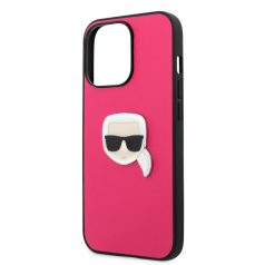   Karl Lagerfeld Apple iPhone 13 Pro Max (6.7) PU Leather hátlapvédő tok pink (KLHCP13XPKMP)