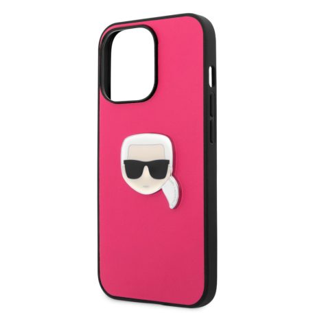 Karl Lagerfeld Apple iPhone 13 Pro Max (6.7) PU Leather hátlapvédő tok pink (KLHCP13XPKMP)