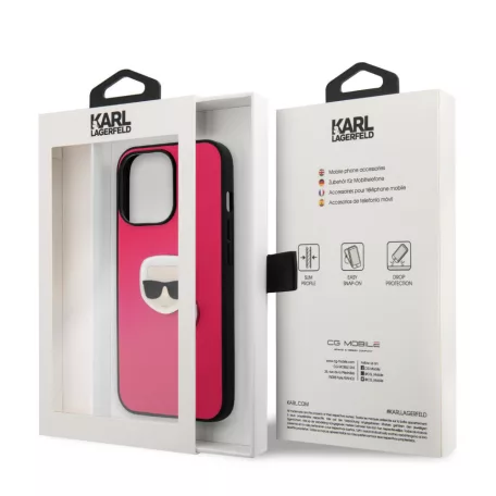 Karl Lagerfeld Apple iPhone 13 Pro Max (6.7) PU Leather hátlapvédő tok pink (KLHCP13XPKMP)