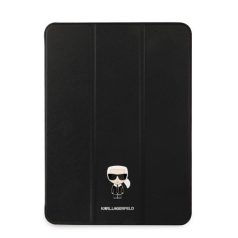   Karl Lagerfeld Apple iPad Pro 11 (2021) Metal Saffiano oldalra nyíló könyv tok fekete (KLFC11OKMK)