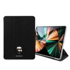 Karl Lagerfeld Apple iPad Pro 12.9 (2021) Metal Saffiano oldalra nyíló könyv tok fekete (KLFC12OKHK)