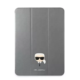   Karl Lagerfeld Apple iPad Pro 11 (2021) Metal Saffiano oldalra nyíló könyv tok ezüst (KLFC11OKHG)