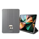 Karl Lagerfeld Apple iPad Pro 11 (2021) Metal Saffiano oldalra nyíló könyv tok ezüst (KLFC11OKHG)
