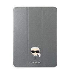   Karl Lagerfeld Apple iPad Pro 12.9 (2021) Metal Saffiano oldalra nyíló könyv tok ezüst (KLFC12OKHG)