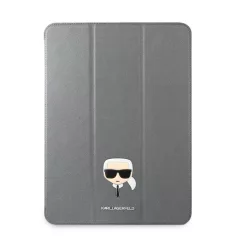   Karl Lagerfeld Apple iPad Pro 12.9 (2021) Metal Saffiano oldalra nyíló könyv tok ezüst (KLFC12OKHG)