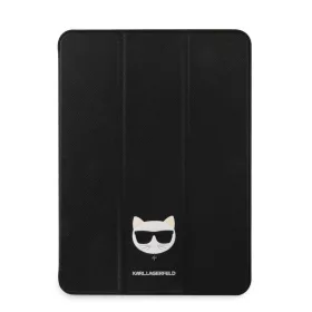   Karl Lagerfeld Apple iPad Pro 12.9 (2021) Choupette Head Saffiano oldalra nyíló könyv tok fekete (KLFC12OCHK)