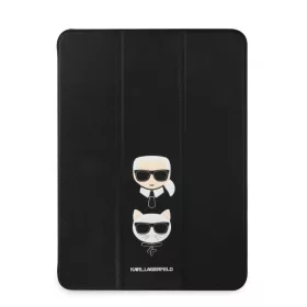   Karl Lagerfeld and Choupette Apple iPad Pro 12.9 (2021) Head Saffiano oldalra nyíló könyv tok fekete (KLFC12OKCK)
