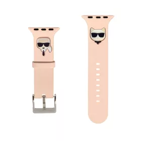   Karl Lagerfeld Karl and Choupette Head Apple Watch 38/40mm óraszíj pink (KLAWMSLCKP)